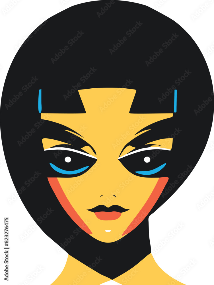 Vector illustration of a portrait of a mysterious woman on a white background. Vector illustration of a portrait of a mysterious woman on a white background.