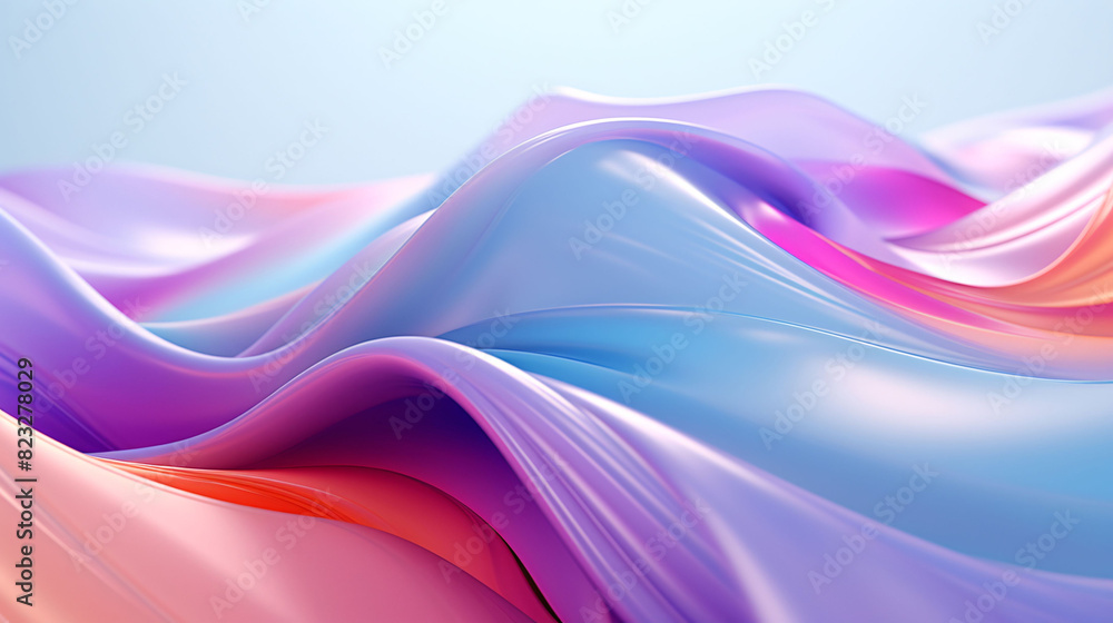 Fototapeta premium Digital particle wave colorful abstract background, futuristic technology scene concept 3D rendering