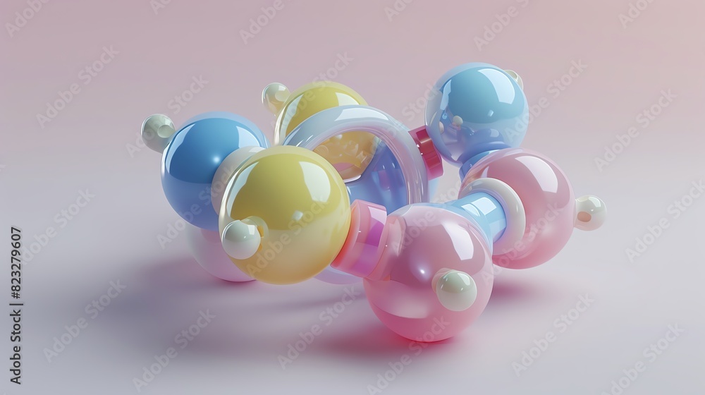 Fototapeta premium A detailed 3D render of a baby wrist rattles