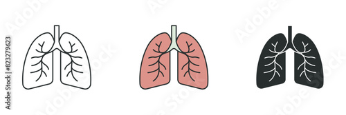 Lungs Icon. Medical or Healthcare theme symbol vector illustration isolated on white background