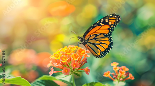 Beautiful image in nature of monarch butterfly 