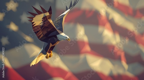 low poly bald eagle  photo