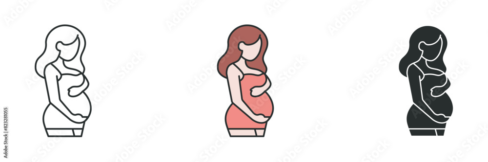 Pregnant Woman Icon. Medical or Healthcare theme symbol vector illustration isolated on white background Pregnant Woman Icon. Medical or Healthcare theme symbol vector illustration isolated on white background