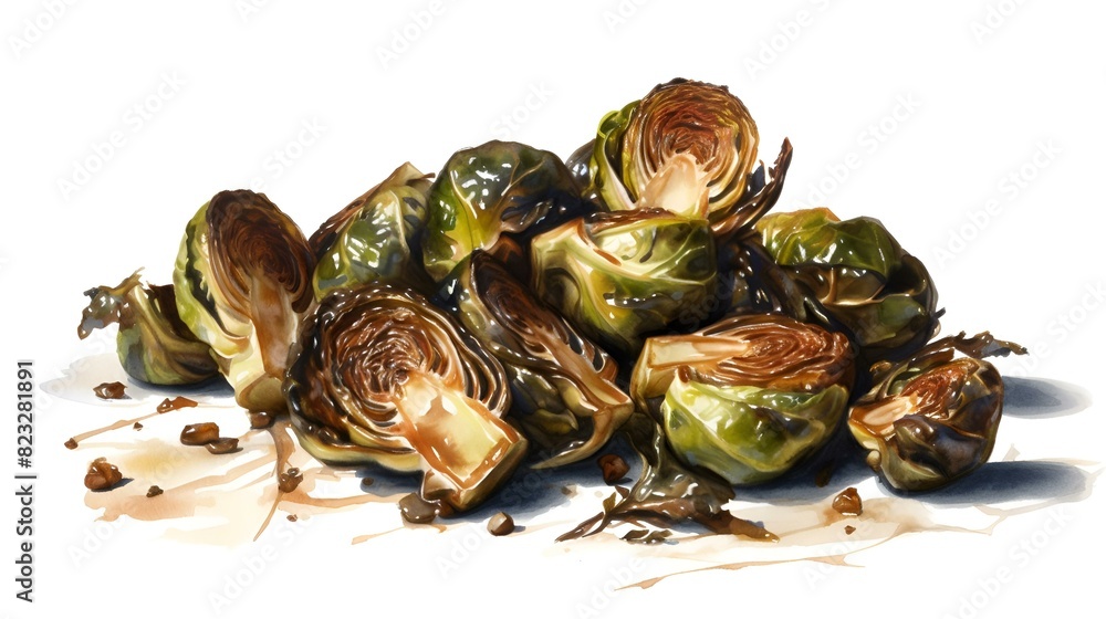 A still life painting showcasing a colorful bunch of Brussels A still life painting showcasing a colorful bunch of Brussels