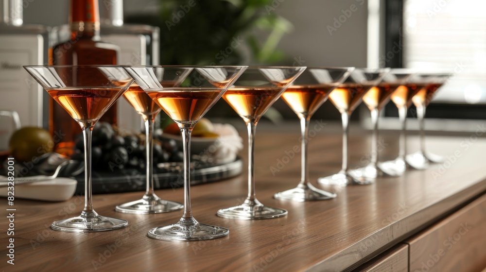 cocktail glassware display, martini glasses arranged neatly on a tray, highlighting the elegance and charm of this classic cocktail cocktail glassware display, martini glasses arranged neatly on a tray, highlighting the elegance and charm of this classic cocktail