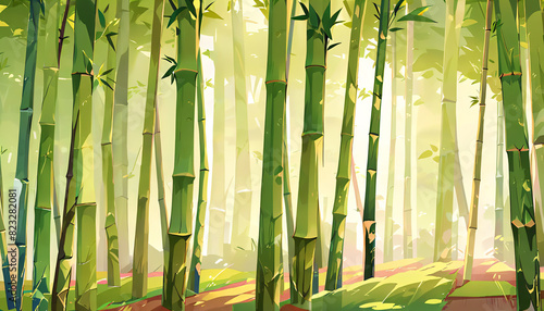 Bamboo Forest Vector Art Background