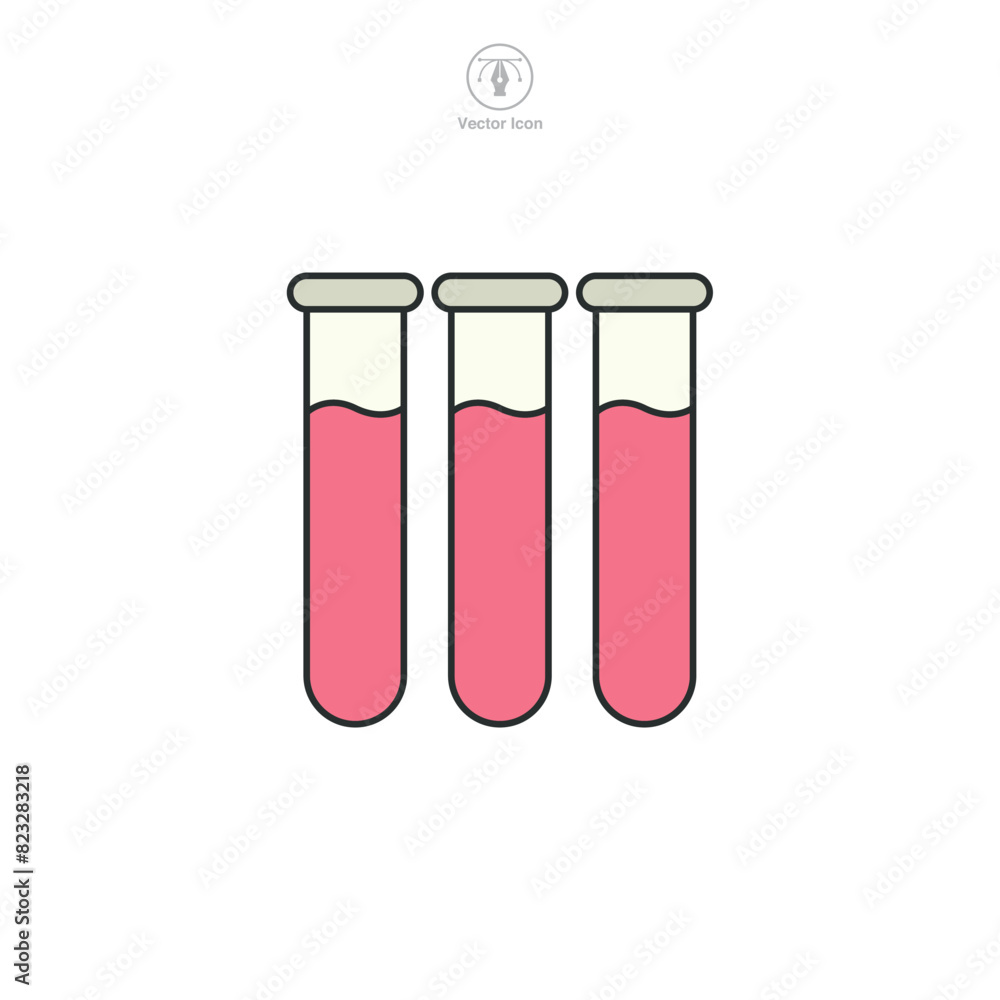 Test Tubes Icon. Medical or Healthcare theme symbol vector illustration isolated on white background Test Tubes Icon. Medical or Healthcare theme symbol vector illustration isolated on white background
