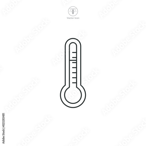 Thermometer Icon. Medical or Healthcare theme symbol vector illustration isolated on white background