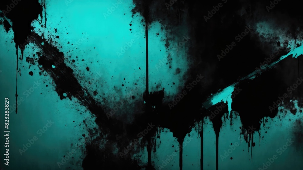 black and Cyan abstract dirty grunge background