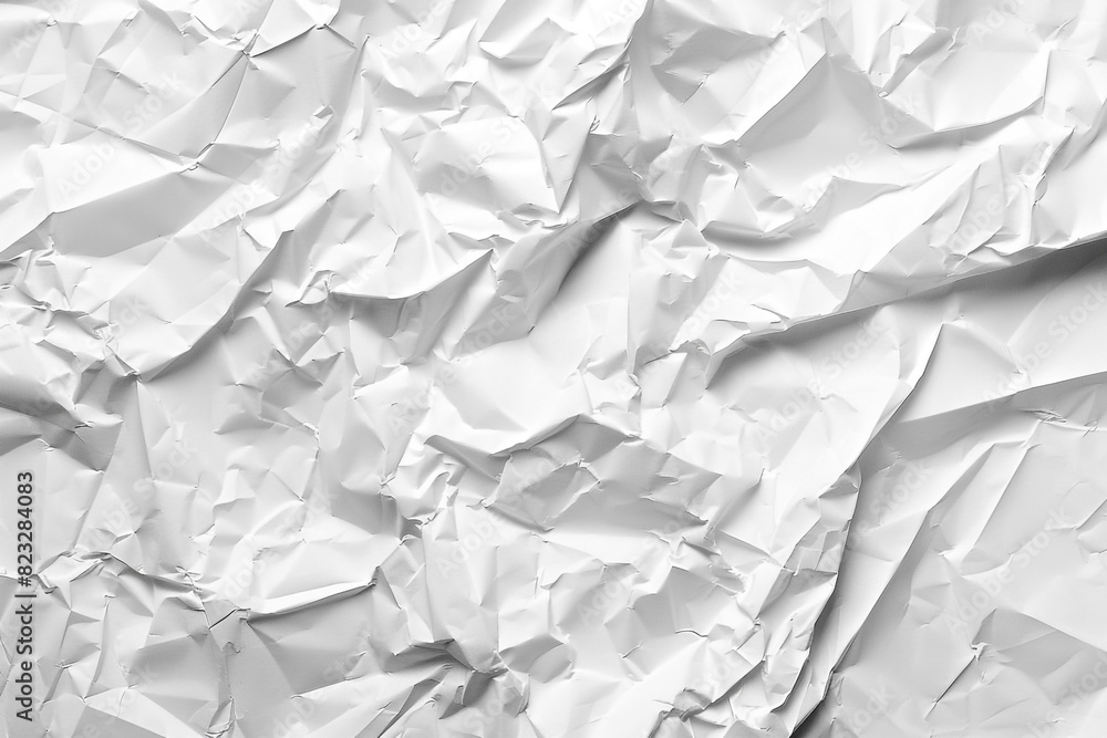 Obraz premium White crumpled paper background Texture of crumpled paper 
