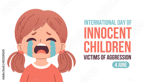 International Day of Innocent Children Victims of Aggression. Template for background, banner, card, poster