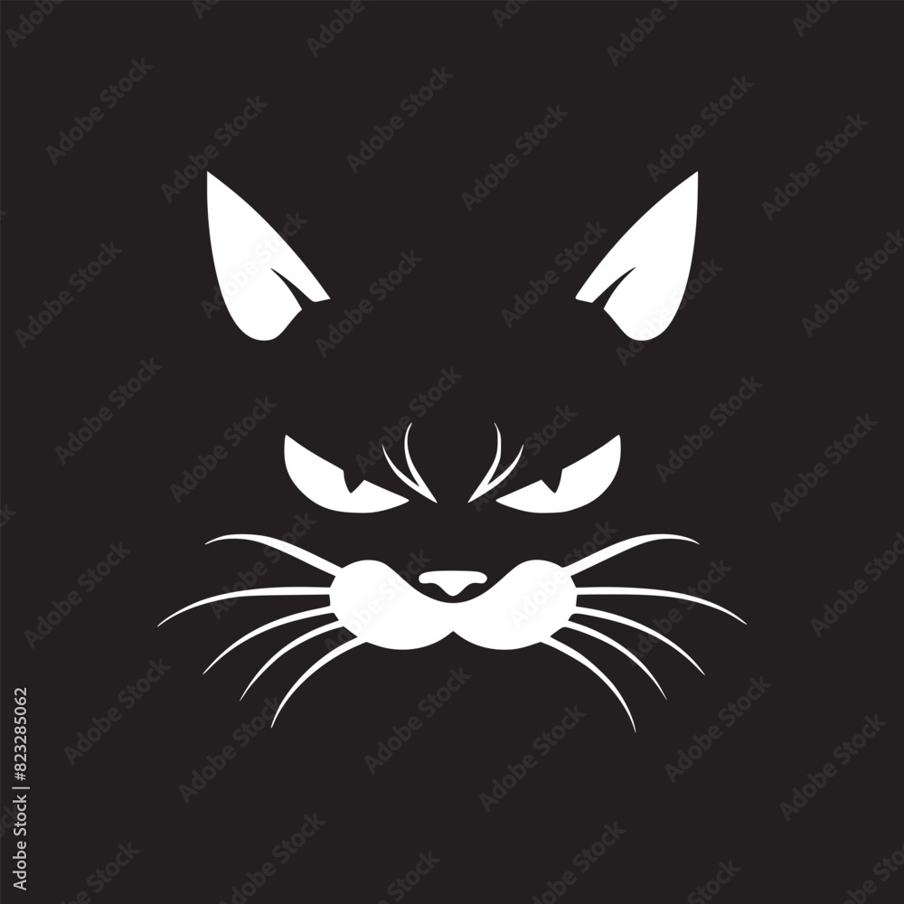 Obraz premium Cat Angry Vector Logo Simple