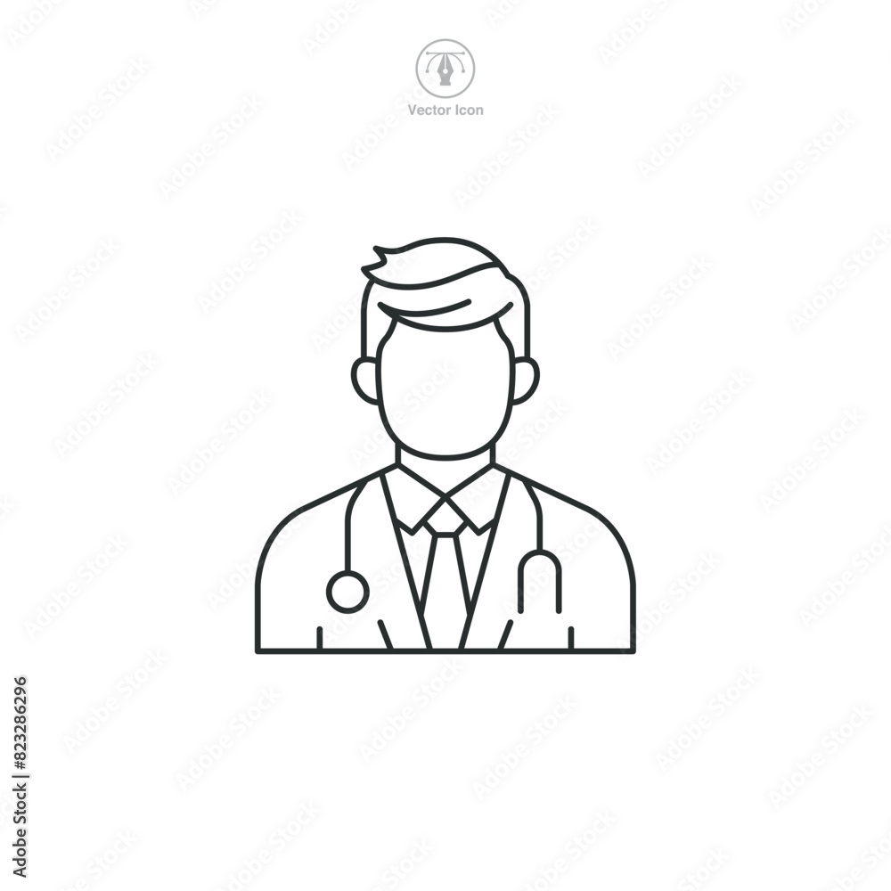 Doctor Icon. Medical or Healthcare theme symbol vector illustration isolated on white background