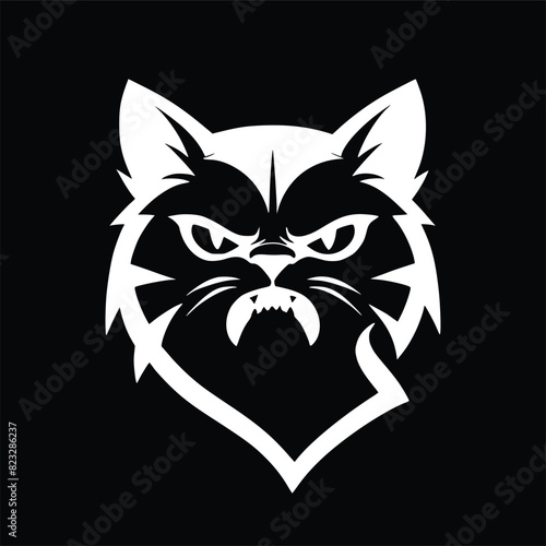 Cat Angry, Vector, Logo Simple