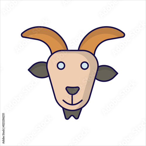 goat icon with white background vector stock illustration