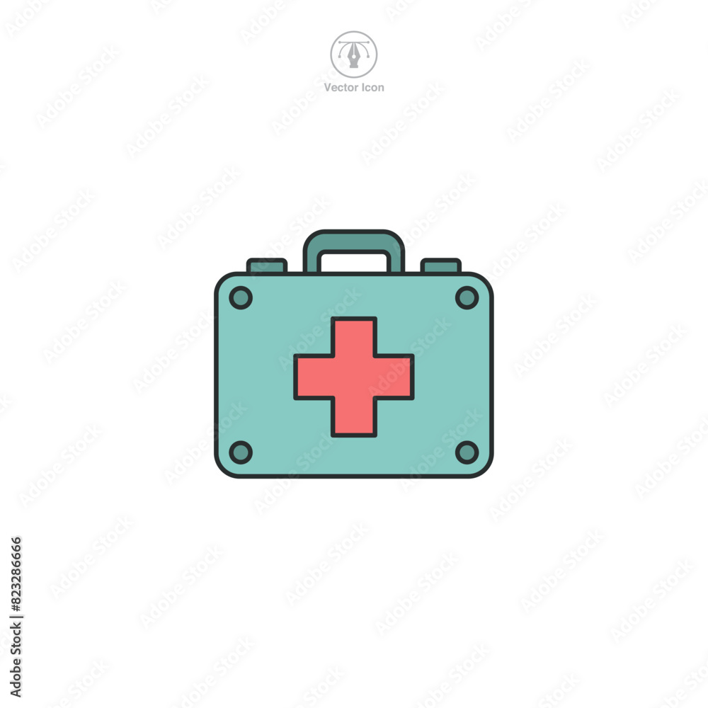 This First Aid Box Icon. Medical or Healthcare theme symbol vector illustration isolated on white background This First Aid Box Icon. Medical or Healthcare theme symbol vector illustration isolated on white background