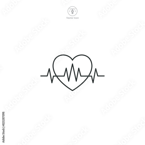 Heartbeat Icon. Medical or Healthcare theme symbol vector illustration isolated on white background