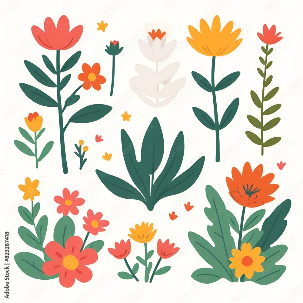 set of a flowers vector set of a flowers vector