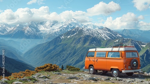 Traveling using a camper van to beautiful destinations around the world. © Winter KD