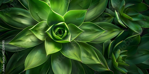 Agave attenuata: A Closeup of its Lush, Delicate, and Bold Tropical Foliage. Concept Agave attenuata, Tropical Foliage, Close-up Photography, Lush Texture, Bold Leaves photo