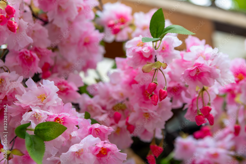 artificial cherry blossoms as decoration