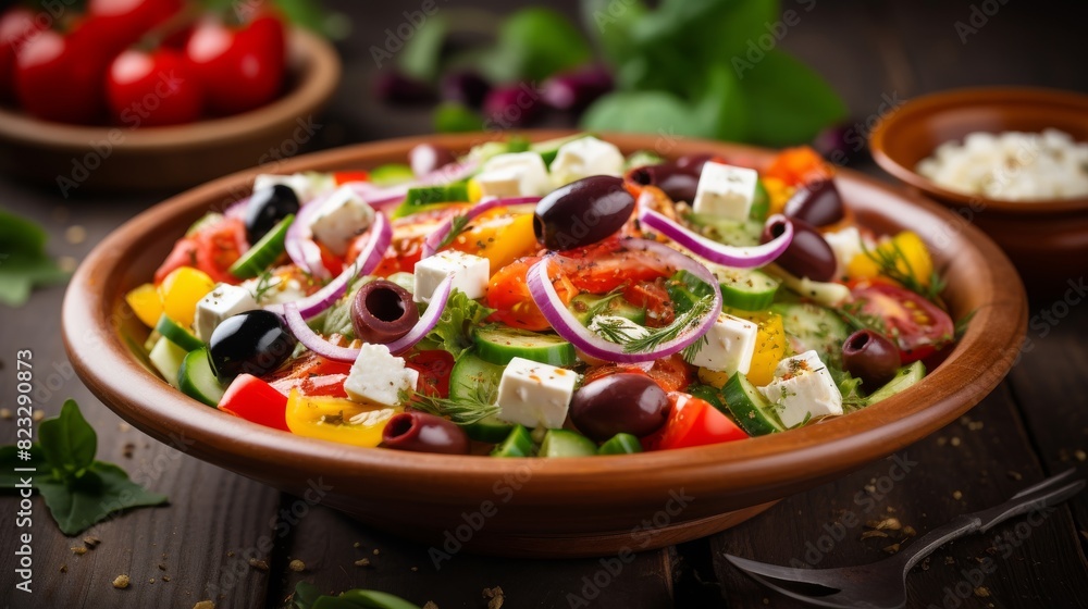 Colorful and delicious Greek salad Colorful and delicious Greek salad