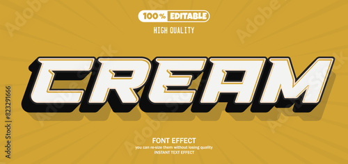 Cream Editable Text Effect.