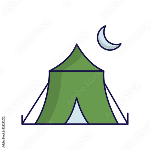 jamia tent icon with white background vector stock illustration photo