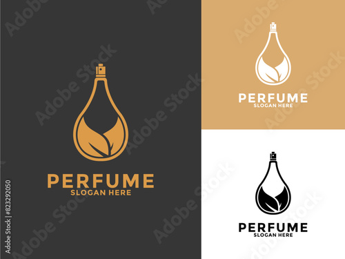 Simple elegant perfume logo vector, Perfume Bottle vector logo inspirations
