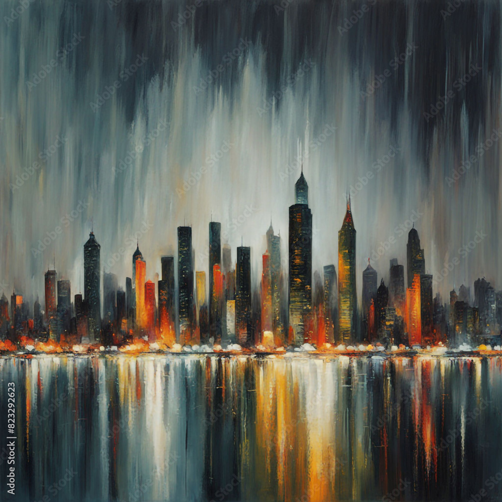 Obraz premium abstract Rainy cityscape