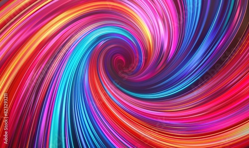 Radiant neon wave wallpaper featuring smooth  glowing swirls 
