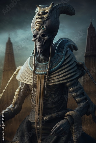 ancient egyptian undead pharaoh  alien  priest