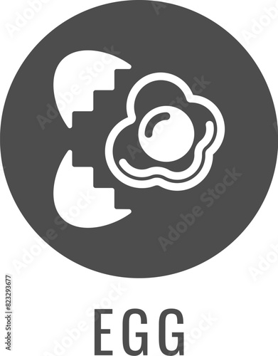 An egg food icon concept. Possibly an icon for the allergen or allergy.