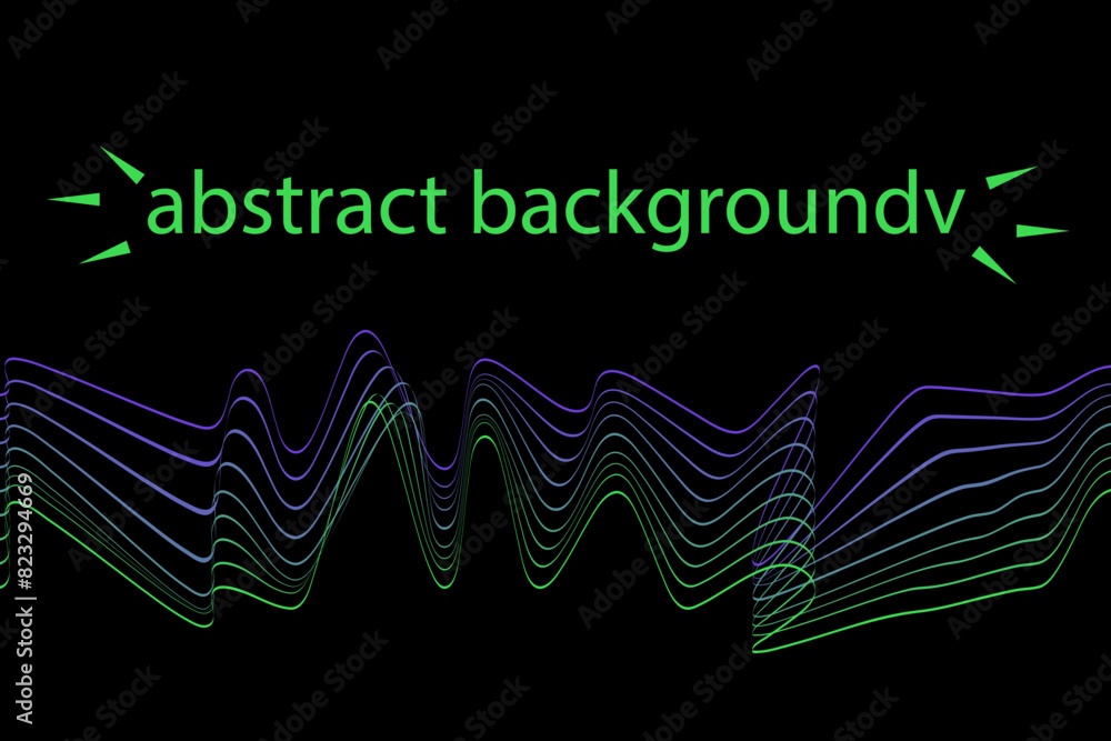 Naklejka premium Dark abstract background with glowing wave. Modern gradient with smooth wavy lines. Futuristic technology concept. Vector illustration on png background