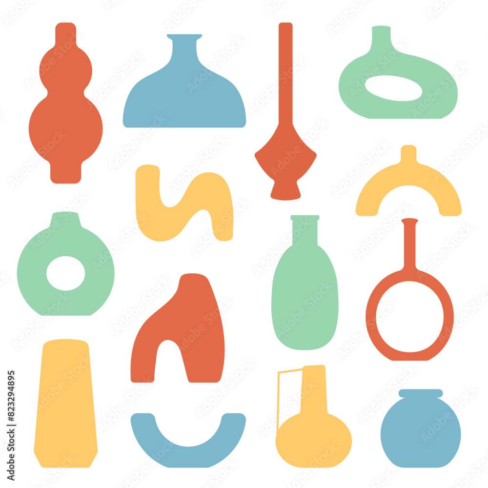 Various flowers vases silhouette collection Various flowers vases silhouette collection