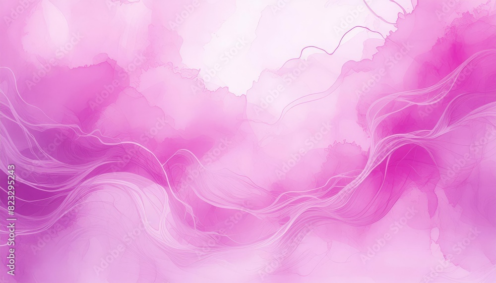 Elegant pink and white abstract watercolor design with fluid wave patterns, suitable for backgrounds or wallpapers