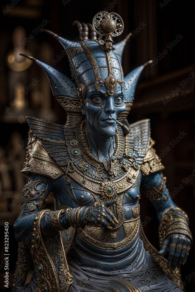 Fototapeta premium ancient egyptian undead pharaoh, alien, priest