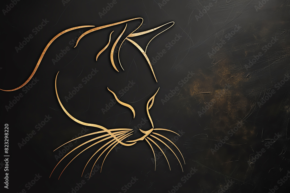 Elegant minimalist cat design with smooth, sleek lines, perfect for a sophisticated look Elegant minimalist cat design with smooth, sleek lines, perfect for a sophisticated look