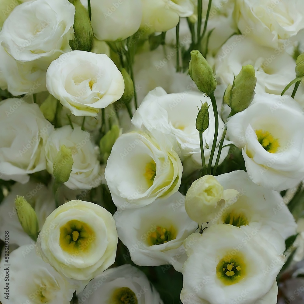 Obraz premium A bouquet of white flowers with yellow centers