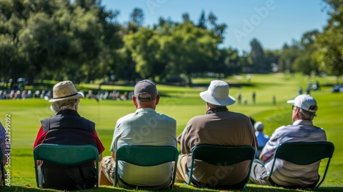Four Fans Watching Golf Game