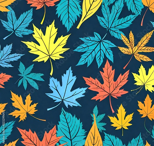 seamless floral pattern, maple, leaves, seamless, fall, nature, vector, illustration, tree, orange, design, season, texture, yellow, plant, foliage, color, wallpaper, decoration, floral, brown, art