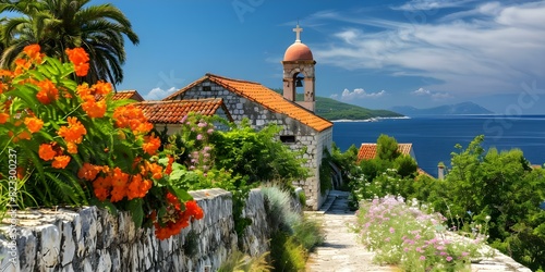 Explore the historic architecture and stunning coast of Croatia in summer. Concept Croatia, Historic Architecture, Stunning Coast, Summer Travel, Croatian Landscapes photo