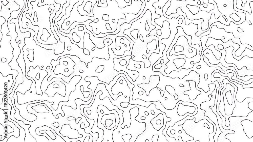 Wavy surface. Moving wave lines on white. Abstract topographic background. Seamless looping animation. Wavy surface. Moving wave lines on white. Abstract topographic background. Seamless looping animation.