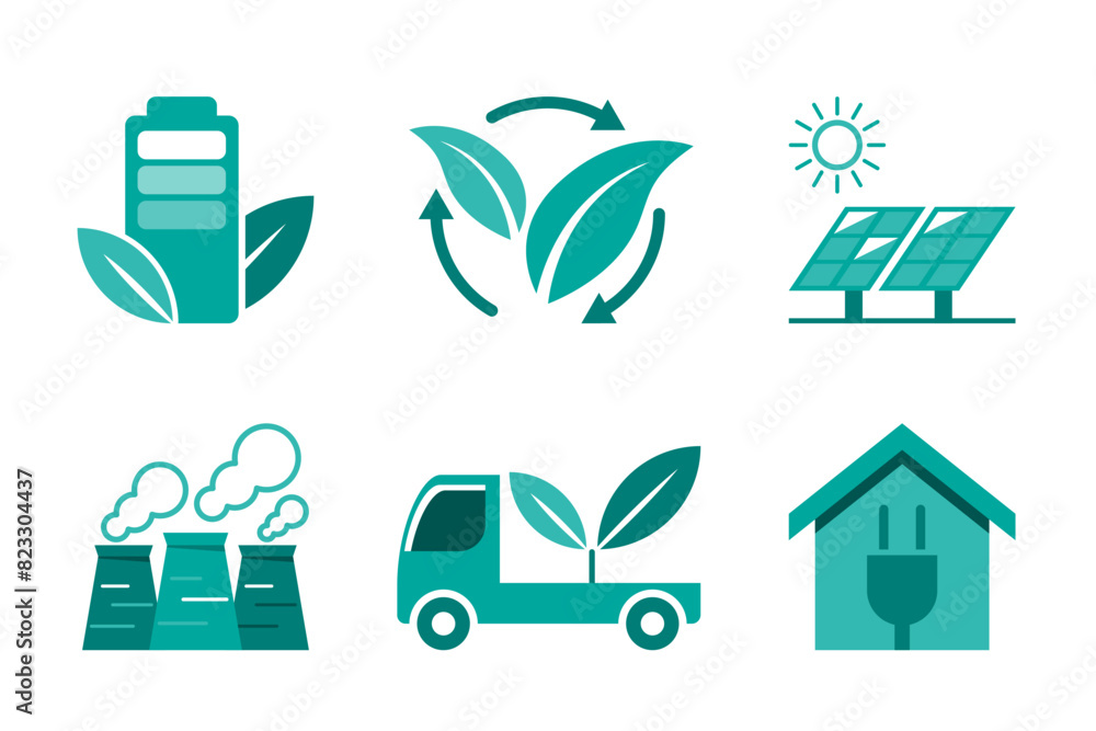 Ecology icons set. Nature icons set on white background.green technology and environment symbols. Vector illustration Ecology icons set. Nature icons set on white background.green technology and environment symbols. Vector illustration