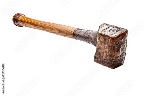 Wooden hammer used in carpentry. Accessories for working with a chisel in wood isolated on PNG Background. Generative Ai.