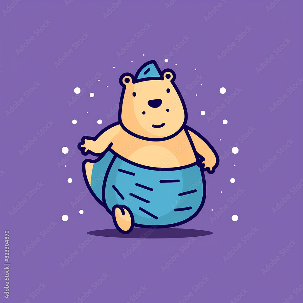 Belly-Dancing_Hippo_Modern_Line_Icon_Vector_Line_Art