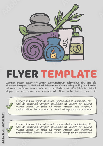Advertising template related to spa, beauty and health. Vector editable design for flyer, advertisement, magazine