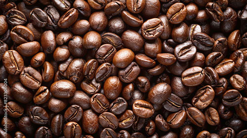 Coffee beans background. Top view, Close-up shot. Coffee beans background. Top view, Close-up shot.