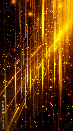 Abstract neon golden black background