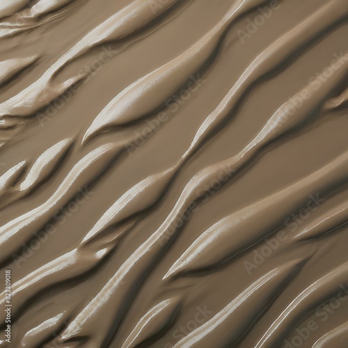 This image features a close-up of a mud surface with smooth, flowing, wavy patterns.